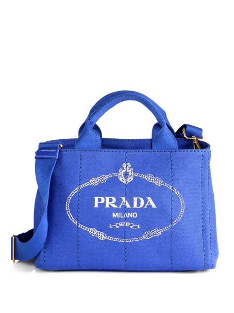 prada canvas tote blue|Prada fabric tote price.